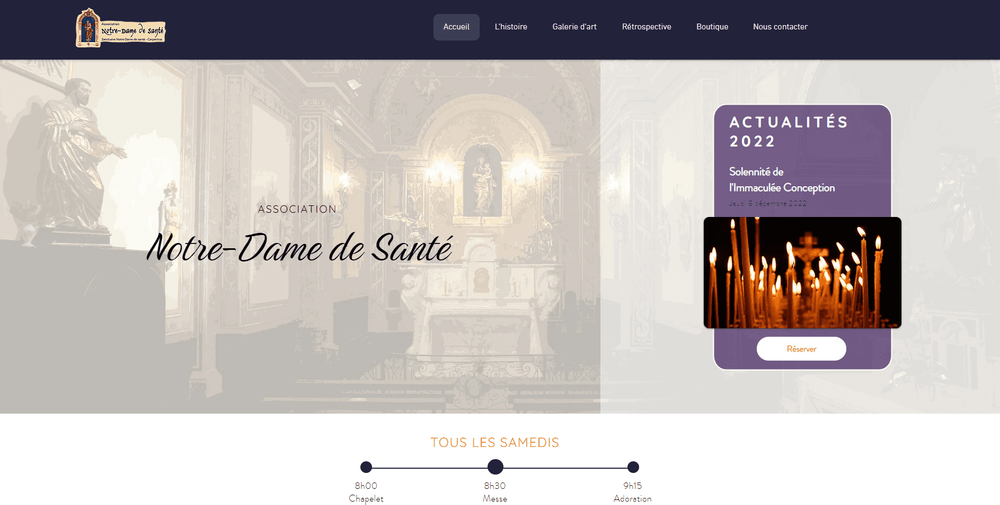 Illustration du projet Conception d'un Site Internet pour Notre-Dame de Santé à Carpentras